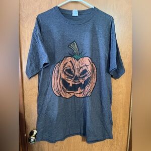 Port and Company Gray Pumpkin Graphic Tee